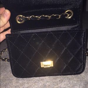 Black velvet purse